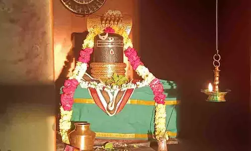 காரைக்குறிச்சி பசுபதீஸ்வரர் கோவில் லிங்கத்தின்மேல் சூரியஒளி விழுந்த அபூர்வ நிகழ்வு