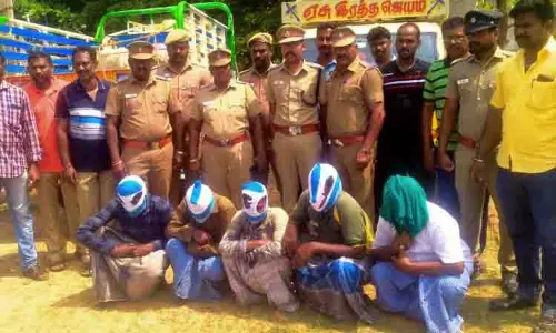 மீமிசல் பகுதியில் ஆடுகளை திருடிய 5 பேர் கைது மீமிசல் பகுதியில் ஆடுகளை திருடிய 5 பேர் கைது