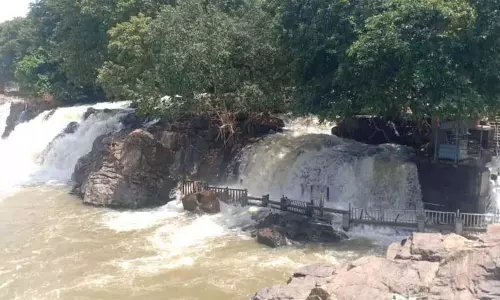நீர்வரத்து அதிகரிப்பு: ஒகேனக்கல் அருவியில் குளிக்க விதிக்கப்பட்ட தடை தொடர்ந்து நீட்டிப்பு நீர்வரத்து அதிகரிப்பு: ஒகேனக்கல் அருவியில் குளிக்க விதிக்கப்பட்ட தடை தொடர்ந்து நீட்டிப்பு