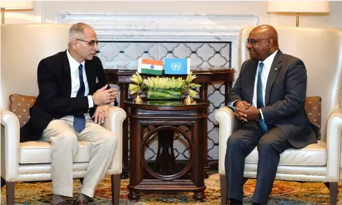 ஐக்கிய நாடுகள் பொதுச்சபை தலைவருடன் இந்திய வெளியுறவுச் செயலர் சந்திப்பு ஐக்கிய நாடுகள் பொதுச்சபை தலைவருடன் இந்திய வெளியுறவுச் செயலர் சந்திப்பு