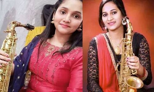 சாக்சபோன் இசையில் சாதிக்கும் மங்கைகள் லாவண்யா-சுப்புலட்சுமி