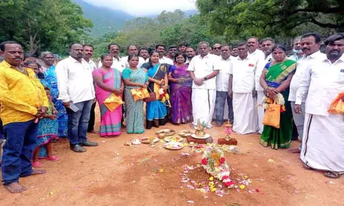 முடிகாணிக்கை மண்டபம் கட்ட பூமிபூஜை