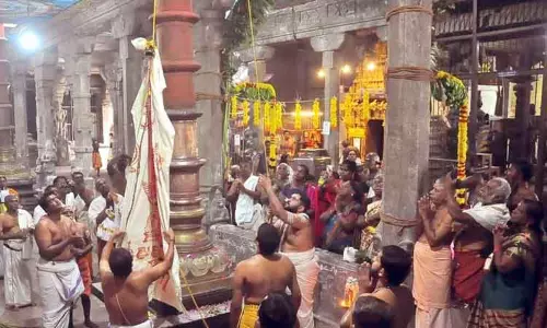 தாணுமாலயசாமி கோவிலில் ஆவணி திருவிழா கொடியேற்றத்துடன் தொடங்கியது