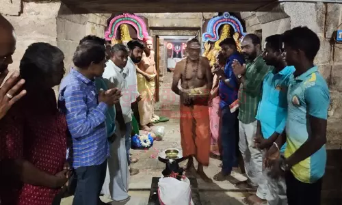 மயிலாடுதுறை: மீனாட்சி சுந்தரேஸ்வரர் கோவிலில் நாம் தமிழர் கட்சியினர் தமிழில் அர்ச்சனை செய்து வழிபாடு