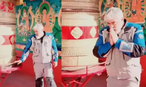 புத்தர் கோவிலில் அஜித் வழிபாடு