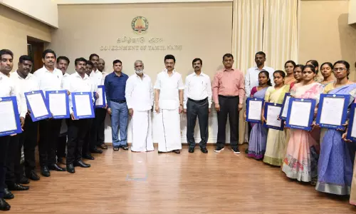 அறநிலையத்துறையில் 22 நபர்களுக்கு பணி நியமன ஆணை: முதல்-அமைச்சர் மு.க.ஸ்டாலின் வழங்கினார்