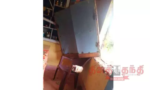 பள்ளியை சேதப்படுத்தி காட்டு யானை அட்டகாசம்