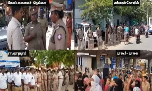 பி.எப்.ஐ. மீதான தடை எதிரொலி - தமிழகத்தில் முக்கிய நகரங்களில் போலீஸ் பாதுகாப்பு அதிகரிப்பு
