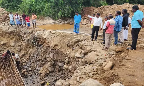 மேம்பாலங்கள் கட்டும் பணியை திட்ட இயக்குனர் ஆய்வு மேம்பாலங்கள் கட்டும் பணியை திட்ட இயக்குனர் ஆய்வு