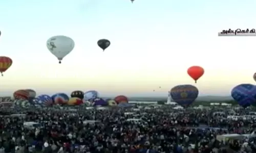 கண்ணைக் கவரும் வண்ண பலூன்கள் - அமெரிக்காவில் களை கட்டிய வெப்பக் காற்று பலூன் திருவிழா