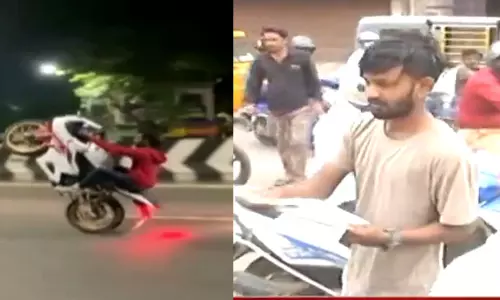 பைக் சாகசம் செய்த யூடியூபரை சாலை விழிப்புணர்வு நோட்டீஸ் வழங்க வைத்த ஐகோர்ட்டு