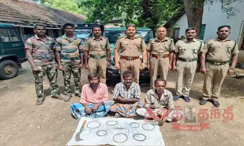 பவானிசாகர் அருகே   வனவிலங்குகளை வேட்டையாட முயன்ற 3 பேர் கைது