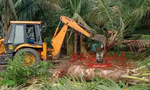 துணை மின்நிலையம் அமைக்க தேர்வு செய்யப்பட்ட இடத்தில் இருந்த ஆக்கிரமிப்புகள் அகற்றம் துணை மின்நிலையம் அமைக்க தேர்வு செய்யப்பட்ட இடத்தில் இருந்த ஆக்கிரமிப்புகள் அகற்றம்