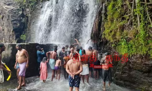 அகஸ்தியர் அருவியில் சுற்றுலா பயணிகள் குவிந்தனர்