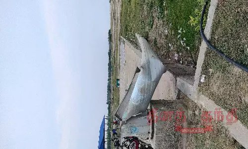 விழுந்தமாவடி கடற்கரையில் 4 ஆண்டுகளாக சேதமடைந்து கிடக்கும் உயர்கோபுர மின்விளக்கு