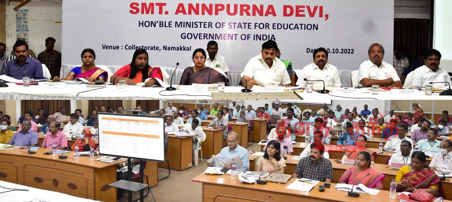 மத்திய அரசால் நிதிஉதவி அளிக்கப்பட்ட  திட்டப்பணிகளை விரைந்து முடிக்க வேண்டும்  மத்திய இணை மந்திரி அன்பூர்ணா தேவி பேச்சு