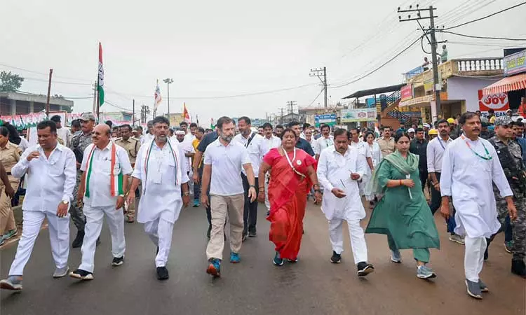 கர்நாடகத்தில் 9-வது நாளாக நடைபயணம்; ராகுல்காந்தி பாதயாத்திரையில் பிக்பாக்கெட் அடிக்க முயன்றவரால் பரபரப்பு கர்நாடகத்தில் 9-வது நாளாக நடைபயணம்; ராகுல்காந்தி பாதயாத்திரையில் பிக்பாக்கெட் அடிக்க முயன்றவரால் பரபரப்பு