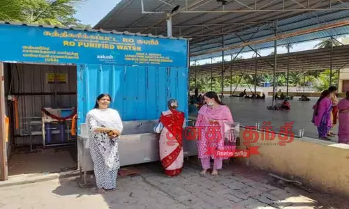 ஆனைமலை  மாசாணியம்மன் கோவிலில் சுத்திகரிக்கப்பட்ட குடிநீர் எந்திரம் அமெரிக்காவைச் சேர்ந்த பக்தர் நேர்த்திக்கடனாக வழங்கினார்