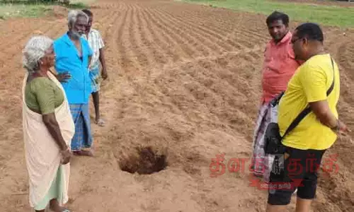 வயலில் உழுதபோது பண்டைய கால பண்டக்குழி வெளிப்பட்டது