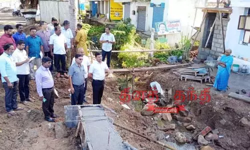 நீர்வரத்து கால்வாய் பாதையை கலெக்டர் நேரில் ஆய்வு