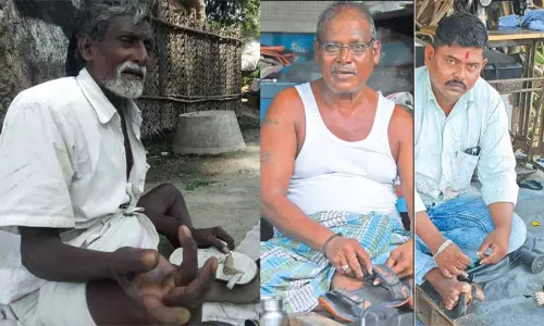 சென்னையில் செருப்பு தைக்கும் தொழில் தேய்ந்து போனது... தொழிலாளர்கள் எங்கே என்று தேடும் நிலை சென்னையில் செருப்பு தைக்கும் தொழில் தேய்ந்து போனது... தொழிலாளர்கள் எங்கே என்று தேடும் நிலை