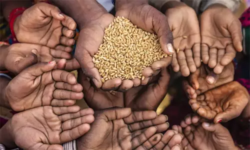 இலவச உணவு அளிக்கும் திட்டம்: அரிசி, கோதுமை போதிய அளவு உள்ளது - மத்திய அரசு தகவல் இலவச உணவு அளிக்கும் திட்டம்: அரிசி, கோதுமை போதிய அளவு உள்ளது - மத்திய அரசு தகவல்