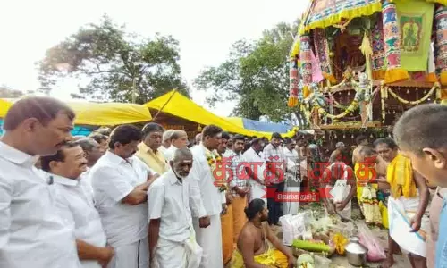வடவேடம்பட்டியில் மாரியம்மன் கோவில் தேர்த்திருவிழா-திரளான பக்தர்கள் தரிசனம்
