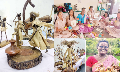 கழிவுகளில் கலைநயம் படைக்கும் ஆசிரியை