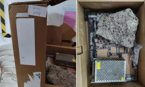 பிளிப்கார்ட்டில் ஆர்டர் செய்ய போறீங்களா உஷார்...லேப்டாப் ஆர்டர் செய்த வாடிக்கையாளருக்கு பெரிய கல்லை அனுப்பிய சோகம்...!