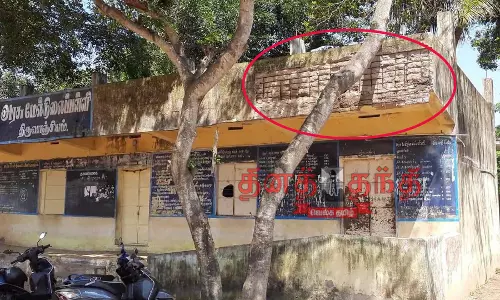 அரசு பள்ளியின் சுவர் பெயர்ந்து விழுந்து மாணவர் காயம்