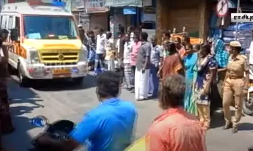 குடிநீர் வழங்காத‌தைக் கண்டித்து சாலை மறியல் - 108 ஆம்புலன்சுக்காக மறியலை கைவிட்ட பொதுமக்கள்