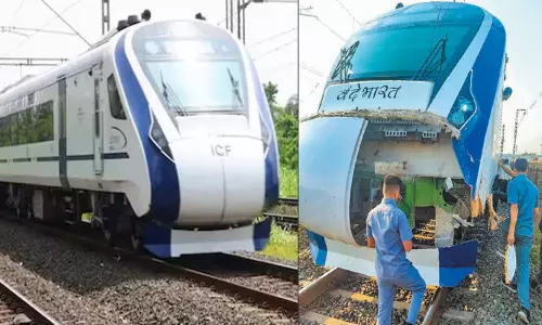 ஒரே மாதத்தில் இது 3-வது முறை: மாடு மீது மோதி விபத்துக்குள்ளானது வந்தே பாரத் ரெயில்