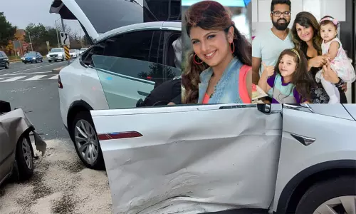 கார் விபத்தில் அதிர்ஷ்டவசமாக உயிர் தப்பிய நடிகை ரம்பா...!