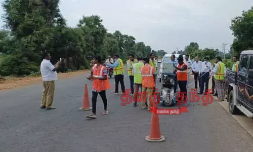 வந்தவாசியில் சாலை பணியை தலைமை பொறியாளர் ஆய்வு