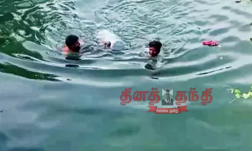 உசிலம்பட்டி பகுதியில் ரெயில்வே சுரங்கப்பாதையில் குளம்போல் தேங்கிய மழைநீரில் பால்கேனுடன் நீந்திய 2 பேர்- வீடியோ வைரலானது