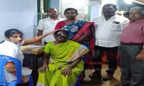 புதுக்கோட்டை அருகே இலவச கண் சிகிச்சை முகாம் புதுக்கோட்டை அருகே இலவச கண் சிகிச்சை முகாம்