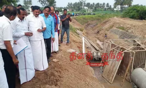 சத்தி அருகே கீழ்பவானி வாய்க்காலில் உடைப்பு:  விரைவில் சீரமைக்கப்பட்டு தண்ணீர் திறந்து விடப்படும்;  அமைச்சர் சு.முத்துசாமி தகவல்