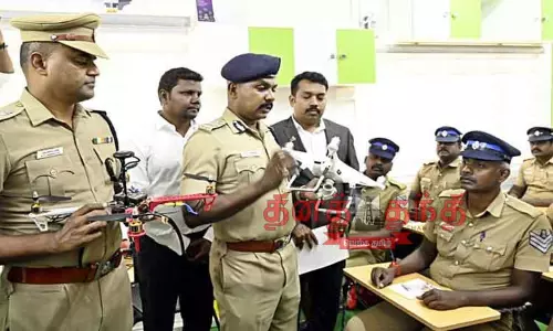 இரவு நேர ரோந்து பணிக்கு டிரோன் பயன்படுத்த திட்டம் இரவு நேர ரோந்து பணிக்கு டிரோன் பயன்படுத்த திட்டம்