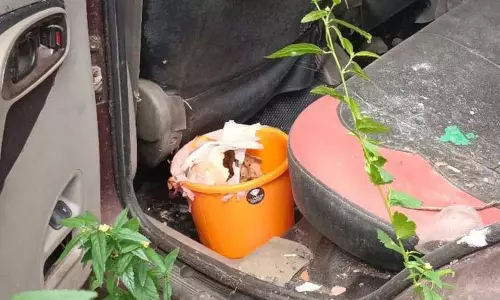 மரக்காணத்தில் மதுவிலக்கு போலீஸ் சார்பில்  ஏலம் விடப்படும் காரில் மண்டை ஓடு  ஏலதாரர்கள் அதிர்ச்சி