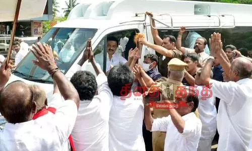 முதல்-அமைச்சர் மு.க.ஸ்டாலினுக்கு உற்சாக வரவேற்பு