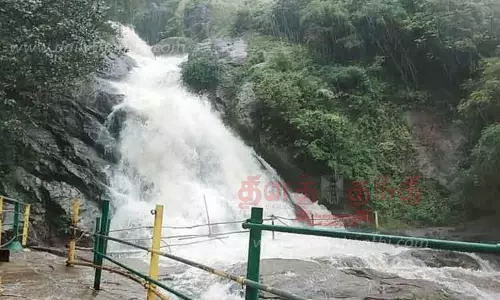 குரங்கு நீர்வீழ்ச்சியில் திடீர் வெள்ளப்பெருக்கு