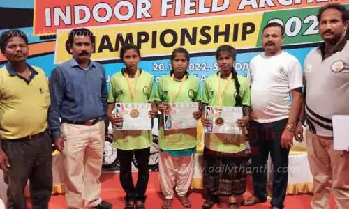 மாநில அளவிலான வில்வித்தை போட்டி: சு.ஆடுதுறை அரசு பள்ளி மாணவிகள் முதலிடம் பிடித்து சாதனை