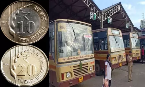 10, 20 ரூபாய் நாணயங்களை வாங்க மறுத்தால் ஒழுங்கு நடவடிக்கை - போக்குவரத்து கழகம் எச்சரிக்கை