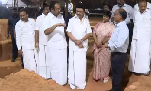 கங்கைகொண்ட சோழபுரத்தில் அகழாய்வுப் பணிகளை  முதல்-அமைச்சர் மு.க.ஸ்டாலின் பார்வையிட்டார்