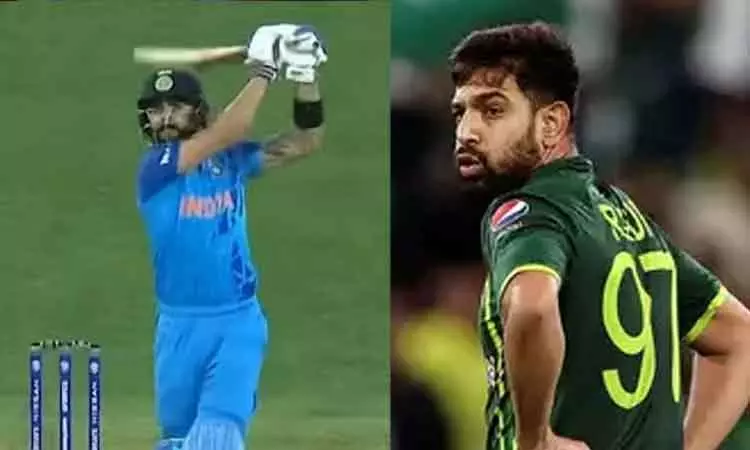 எனது பந்துவீச்சில் விராட் கோலியை தவிர யாராலும் அந்த சிக்சர்களை அடித்திருக்க முடியாது : ஹரிஸ் ரவுப்