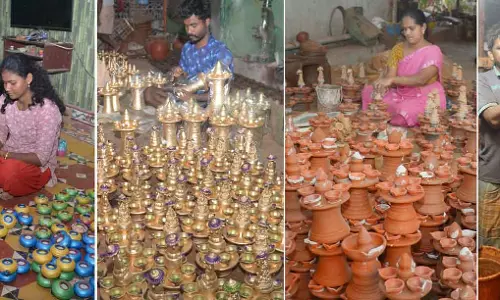 கார்த்திகை தீபத்திருவிழாவுக்கு தயாரான விளக்குகள்