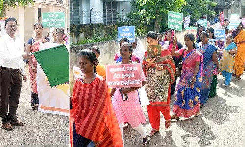 திண்டுக்கல்லில் பெண்கள் பாதுகாப்பு விழிப்புணர்வு ஊர்வலம்