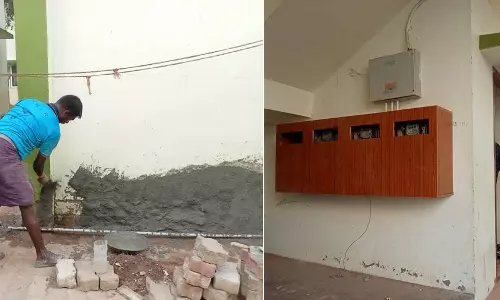 தினத்தந்தி செய்தி எதிரொலி; தூய்மை பணியாளர்கள் குடியிருப்பில் சீரமைப்பு பணி