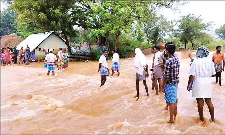 தமிழகத்தில் பரவலாக மழை: கள்ளக்குறிச்சியில் கிராமத்துக்குள் வெள்ளம் புகுந்தது