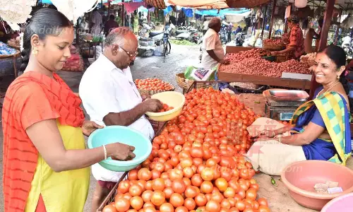 ஈரோடு மார்க்கெட்டில் தக்காளி விலை உயர்வு; கிலோ ரூ.25-க்கு விற்பனை ஈரோடு மார்க்கெட்டில் தக்காளி விலை உயர்வு; கிலோ ரூ.25-க்கு விற்பனை